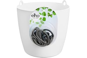 elho Bryssel hängande korg 18 – hängande växtkruka inomhus – 100% återvunnen plast – Ø 18 x H 18 cm – vit
