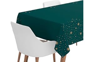 OH YEAH - Rollo Mantel de Papel Navideño Verde Estrellas - 120 x 500 cm - Mantel Desechable - Ideal para Reuniones, Cenas y Celebraciones - para Vestir la Mesa de Navidad - FÁCIL DE Cortar