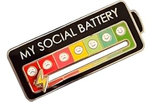 LABSTANDARD Social Battery Pin, Lustige Brosche für Soziale Stimmung für 7 Tage Emaille-Pins, My Social Battery, Interaktive Emaille-Pins für den Selbstausdruck Funktionale Brosche