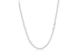Silvora S925 Sterling Silver Chain, 3mm/5mm Hypoallergenic Sturdy Cuban Curb Chain Necklace Hip Hop Jewellery for Men Women Boy