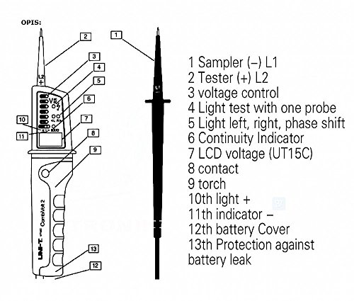 Signswise UNI-T UT15C Wasserdicht Spannungsprüfer Elektronische Tester - 5
