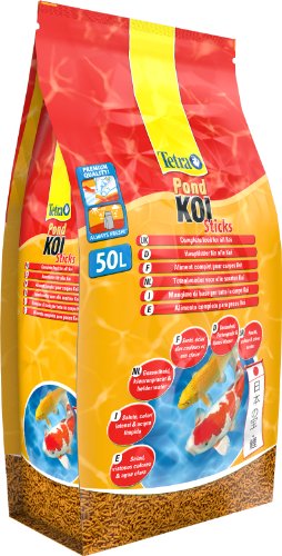 Tetra Pond Koi Sticks (schwimmfähiger Futtersticks speziell für Koi), 50 Liter Eimer Beutel