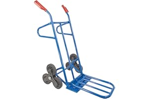 ‎TRESTLES Trestles S20A blau Sackkarre klappbar 200kg Treppensteiger Vollgummireifen Sternräder Transportkarre Sackkarren Treppensackkarre Treppenkarre | große Schaufel | Sicherheitsgriffe | Stahl