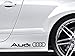 Vinyl-Aufkleber für Seitenschweller, Design: Audi-Logo, passend für Audi TT S3 / S4 / S5 / S6 / S8 / S-Line Quattro, Schwarz, 2 Stück