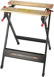 BLACK+DECKER Workmate, Work Bench Tool Stand Saw Horse Dual Clamping Crank, Heavy Duty Steel Frame, WM301