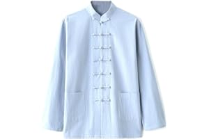 Vnook Traditionelle Chinesische Kung-Fu-Kleidung Aus Baumwolle Und Leinen, Tai Chi-Uniform For Herren, Wing Chun-Kleidung Zen-Meditation Tang-Anzug Hanfu-Jacke Hemd Mantel Kampfsportanzug