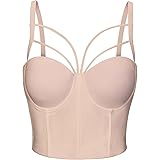 Woboren Donne con Reggiseno Corsetto Shapewear Top Ricamato Tracolla Regolabile push up reggiseno