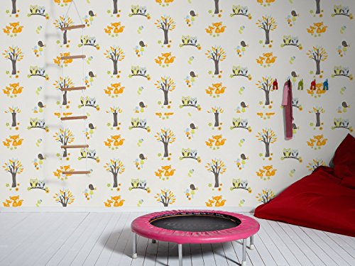 Esprit Kids Vliestapete Forest, Mustertapete, weiß, beige, hellblau, braun, magenta, 941151 - 9