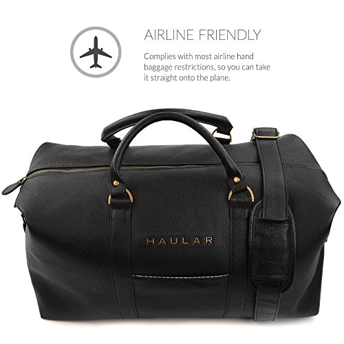 Reisetasche, Schwarz – Weekender Handgepäck Duffel Travelbag [Messing Verzierung] – 23,6 Liter - 2
