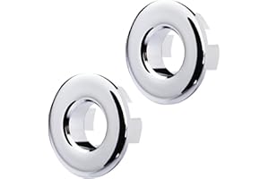 CANCYCC Lot de 2 couvercles de trop-plein pour lavabo, anneau de trop-plein, anneau de trop-plein, anneaux de trop-plein, pour trou de lavabo avec ouverture de 22 à 24 mm de diamètre, argent