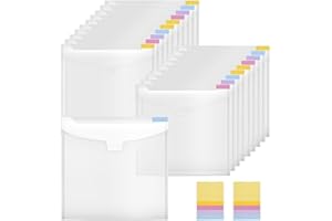 Aboiledy 30 Stück Scrapbook Papier Aufbewahrung Organizer, Stehsammler A4 Kunststoff mit 36 Klebrigen Registerkarten, Scrapbooking Aufbewahrung, Scrapbook Papierorganizer, 12" x 12"/30.4 x 30.4 CM