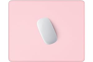 Hsurbtra Tapis de Souris carré texturé de qualité supérieure - 25,4 x 21,4 cm - Bord Cousu - Imperméable - Antidérapant - en Caoutchouc - Joli Tapis de Souris pour Bureau, Gaming - Rose