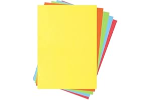 HABERCRAFTS Papel de colores brillantes A4 de calidad de 80 g/m² (210 mm x 297 mm) para impresora, copiadora, cartulina, hojas plegables para manualidades (paquete de 100 hojas)