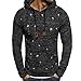 Produktbild FeiBeauty Herren Herbst lässig Gestrickte Loch Mode Stricken Hoodie Kordelzug Pullover Top