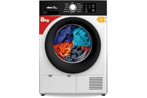 Nilson Secadora Bomba Calor 8Kg, Carga Frontal, Blanco, NSB800E. Motor Universal, 12 Programas, Función Antiarrugas, Tambor Galvanizado, Control Electrónico, Eficiencia Energética Clase E