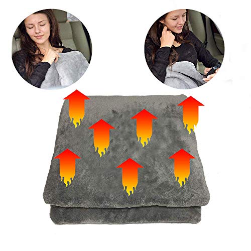 12v Heizdecke Auto, JanTeel Elektrische Vlies-konstante Temperatur-Anti-Überhitzungs-Heizdecke für SUV-Fahrzeug-LKW-Boote RV, Winter-kalte Wetter-Reise-kampierender (Grau)