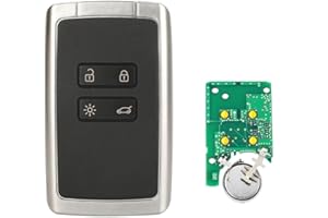 ONETOP1 Llave Inteligente Keyless Go de 4 Botones para Renault Megane 4, Captur, Duster, Koleos, Espace - Hitag AES 4A PCF7953M 433MHz