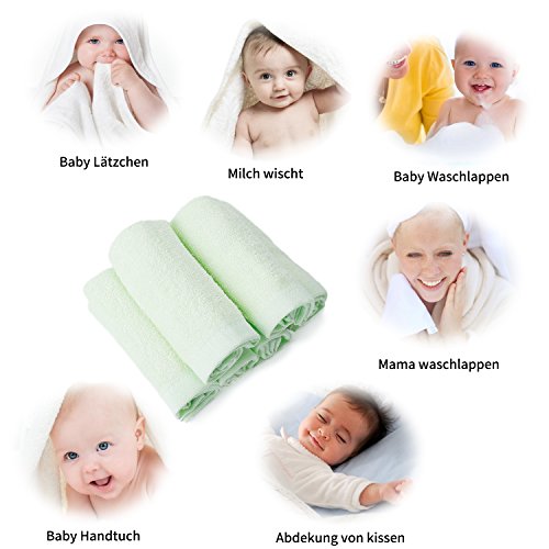 6er Pack Baby Waschlappen Super weich 25/25cm 100% Bambus-Baumwolle, von Future Founder - 5
