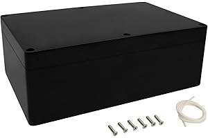 LeMotech Scatola di distribuzione in plastica ABS, IP65, impermeabile, scatola elettrica, universale, colore nero, dimensioni esterne 230 x 150 x 85 mm (1 pezzo)