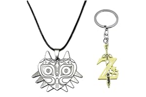 iTopCat Juego de llavero con colgante de Leyenda de Zelda, espada maestra, máscara de Majoras, collar de ojo de Sheikah, juego de joyas, Zinc