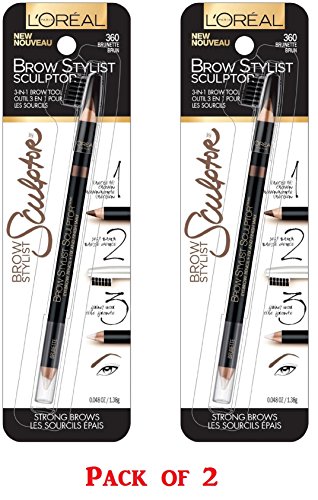 Loreal Paris Brow Stylist Sculptor, 360 Brunette 0.048 Oz/1.38g (Pack of 2) RS.2090 (30.00% Off) - Amazon