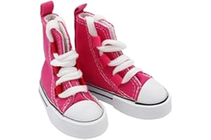 Jilibaba Doll Shoes Flat Shoes Canvas High Top Clothes Accessory Gift Kids Toy for 60cm 1/3 BJD Doll Rose Red