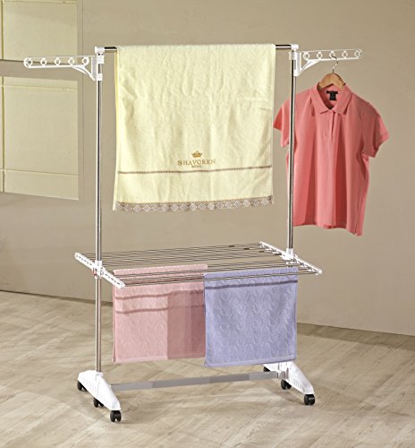 SONDERANGEBOT: One Click Luxus Wäscheständer® E1, Wäscheturm und Garderobe 2in1 - 2