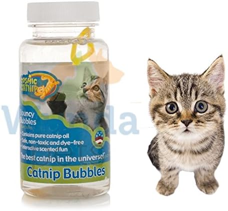 COSMIC CATNIP BOUNCY BUBBLE MIXTURE INTERACTIVE CAT KITTEN CHASE TOY 147ML 11609