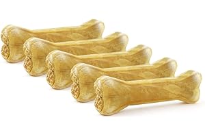DOGBOSS Huesos masticables Ingredientes 100% Naturales, Diferentes tamaños y sabores (5 Huesos con Pollo, 17 cm)