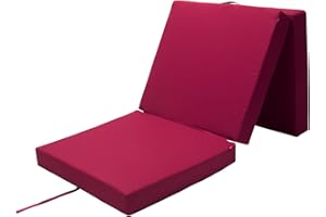 Detex Colchón Plegable con Funda para Invitados niños Camping de Viaje Auxiliar Lavable 190x70x10cm