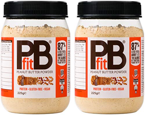 PBfit All-Natural Peanut Butter Powder from Real Roasted Pressed Peanuts, High in Protein, Natural Ingredients, 225 g, Pack of 2