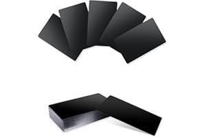 SVUPUE Tarjetas de presentación, 100 unidades, tarjetas de presentación grabadas con láser, de aluminio, para el trabajo, exposiciones y centros comerciales, negro brillante