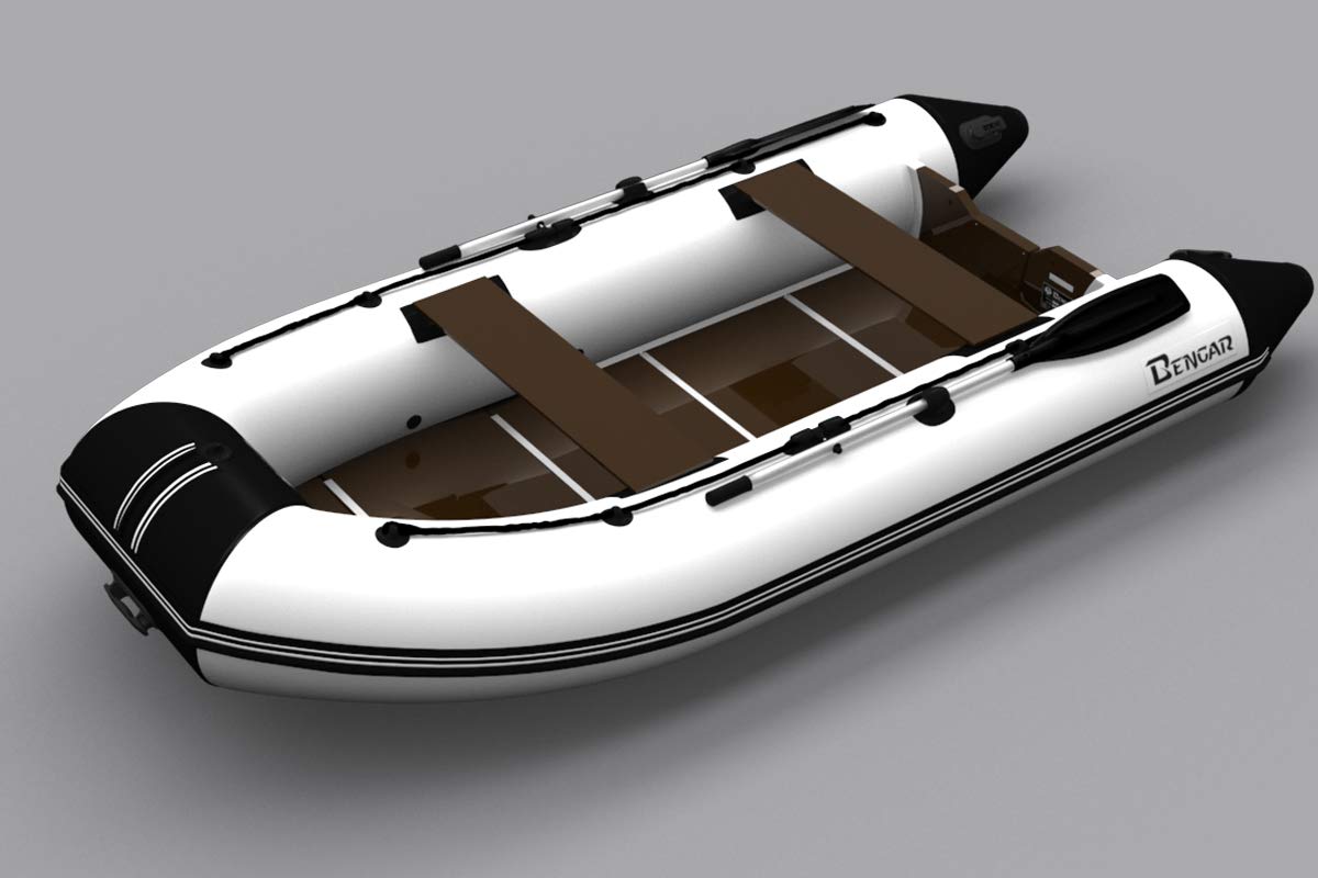Bengar-B-360-cm-Schlauchboot-Boot-Angelboot-weischwarz-mit-Holzboden-Baron