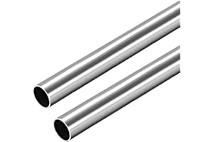 sourcing map 2Pcs Inoxidable Acero 304 Tubo Capilar, OD 10mm, 0.4mm Pared Grosor, 250mm Longitud Metal Tubos Recto sin Costura para Industria Maquinaria