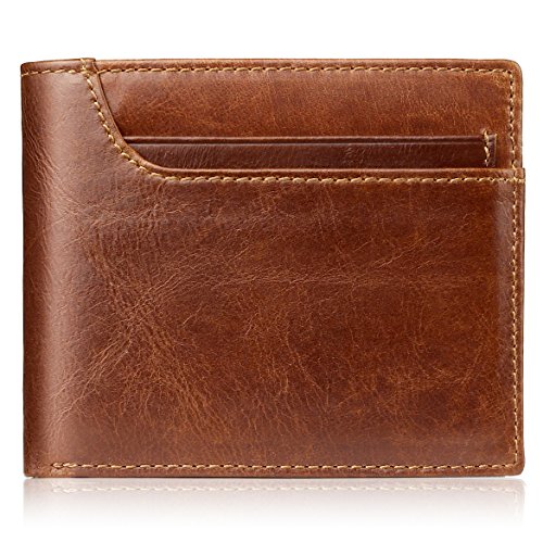 Preisvergleich Produktbild AuBer Geldbörse Herren Ledergeldbörse Geldbeutel Männer Portemonnaie Italian Leder Brieftasche Herrenbörse Portmonee mit RFID Schutz in Geschenkbox