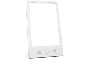Verilux HappyLight Luxe - Lámpara de terapia de luz con 10.000 lux, sin UV, luz blanca brillante LED con brillo ajustable, color, temporizador de cuenta regresiva y soporte, aumenta el estado de