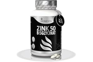 ‎BIOMENTA BIOMENTA Zink 50 – 365 Tabletten hochdosiert mit 50 mg reinem Wirkstoff/Tablette aus Zinkbisglycinat – vegan & teilbar - Premiumqualität