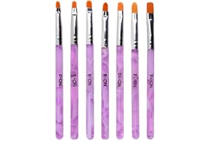 URAQT Nail Art Borste Set, 7 ST Akryl Nagelborste, Nail Art Pens Nail Art Tips Builder Brush, Professionell Manikyr Borrritni