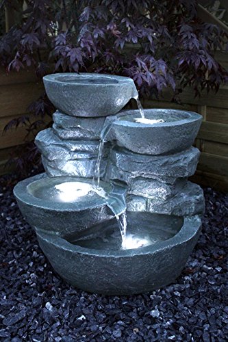 Zimmerbrunnen mit LED Beleuchtung Innen und Außen Springbrunnen Gartenbrunnen - 7