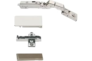 Gedotec Topfscharnier Tiomos Mirro Vernickelt | Glastürscharnier für Spiegeltüren & Glastüren | 1 KOMPLETTES Set | Scharnier mit Dämpfung | Öffnungswinkel 125° | Topfband-Set mit Zubehör