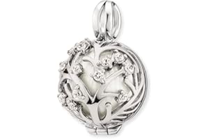 Engelsrufer Damen Anhänger Lebensbaum aus Sterling Silber - mit austauschbarer Klangkugel - besetzt mit 13 Zirkonia Steinen - Anhänger zum Öffnen - Größe: 25,5 mm