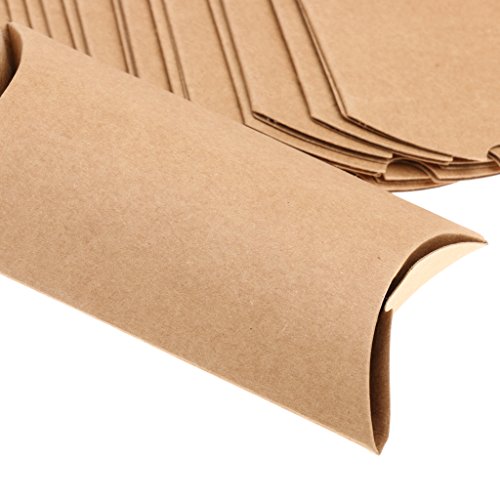 MagiDeal 50 x Kraftpapier Geschenkbox – 15 x 7.5cm – Geschenkschachtel – Kissenschachteln – Gastgeschenk - 2