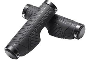 GERUIEN Mountain Bike Handlebar Grips, Ergonomic Design Dual Lock-on Non-Slip Rubber MTB Handlebar Grips for Outdoor Cycling (Black)