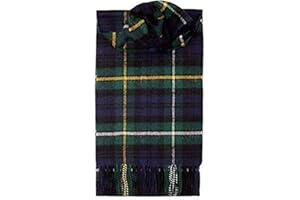 Clans of Scotland - Pure Lamb’s wool Scottish Clan Tartan Scarf- 100% Wool - Pure Wool Tartan Plane Scarf - Perfect for Men and Women - 12x60 Inches