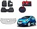 Auto Pearl Premium Quality Car Accessories Combo of Car Floor Foot Mats 4D Black. & Chrome Plated Car Front Grill. & Premium Make Red Black Car Pet Seat Cover. RS.3385.00