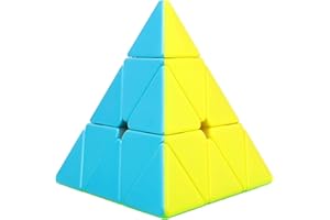 RECIÉNACIDOS Cubo Pirámide 3x3, Pyraminx Stickerless Speed Cube [Colores Vivos y Brillantes], Cubo Mágico Triangular, Juguete o Rompecabezas Educativo para Niños y Adultos [Sin Pegatinas]