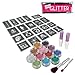 BMC 12pc Party Fun Temporary Fashionable Multi-Color Glitter Shimmer Tattoo Body Art Design Kit with Stencils, Glue and Brushes