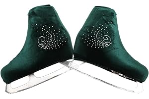 Blausky 1 par unisex sammets-skridskydd, konståkning skoöverdrag med strass-överdragsstrumpa slitstarkt och elastiskt överdra