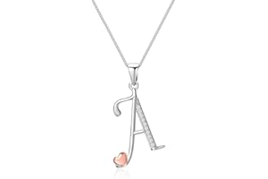 Mesovor 925 Sterling Silver Initial Necklace for Women, Dainty Sterling Silver Letter Cubic Zirconia Necklace Jewelry Gifts for family Mother Sister Wife