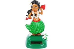 Lubudup - Statuetta a energia solare Hula Girl, giocattolo a energia solare, statuetta ragazza hawaiana, adatta per cruscotto, camera da letto, casa, scrivania 7 x 5 x 11 cm